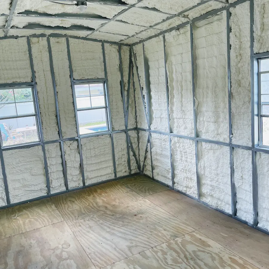 Closed-cell spray foam insulation applied to wall cavities in a residential project in Arcata